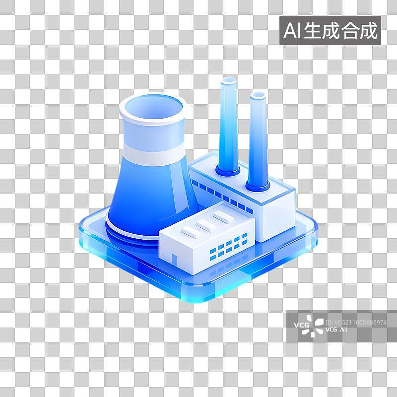 【AI数字艺术】现代工业发电厂图示图片素材