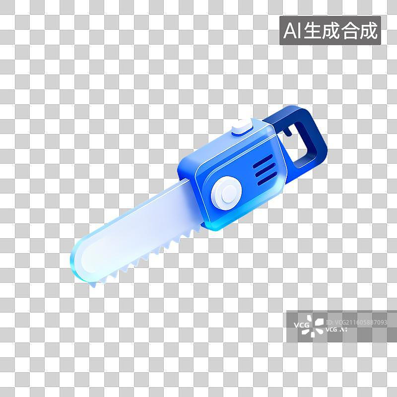 【AI数字艺术】蓝色电动链锯用于切割工作图片素材