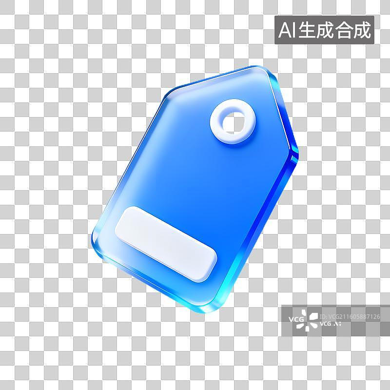 【AI数字艺术】蓝色闪亮带空白区域的标签图片素材