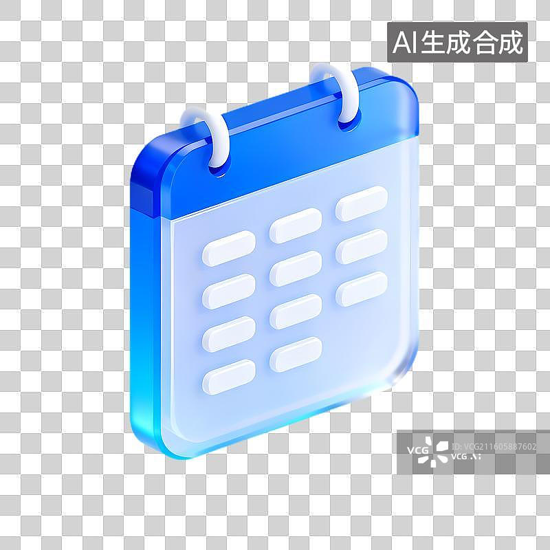 【AI数字艺术】三维渲染日历图标用于日程规划图片素材