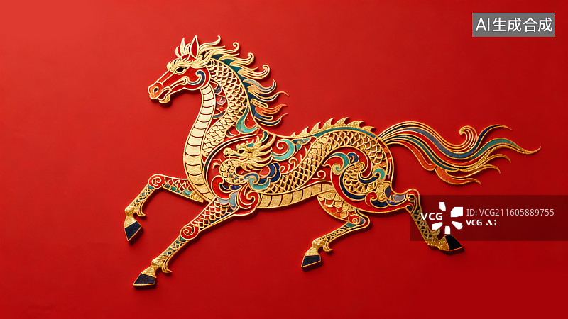 【AI数字艺术】2026马年春节，龙马精神图片素材