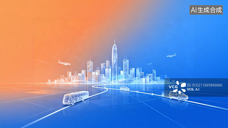 【AI数字艺术】智慧城市，智慧交通图片素材