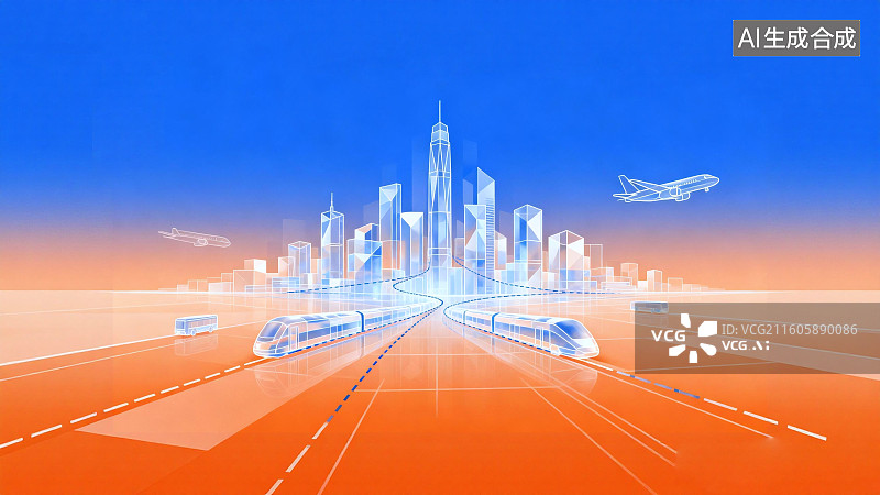 【AI数字艺术】智慧城市，智慧交通图片素材