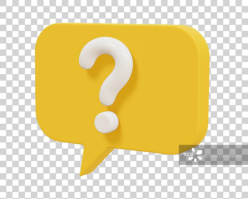 问号对话框问答商务3D卡通插画元素图片素材