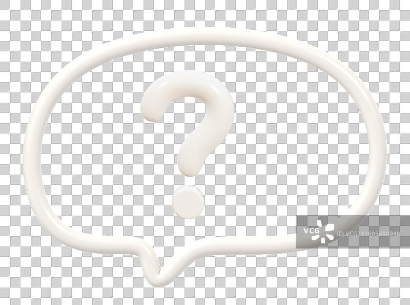 问号对话框问答商务3D卡通插画元素图片素材