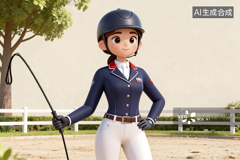 【AI数字艺术】户外骑马的女性骑手图片素材