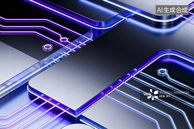 【AI数字艺术】未来感科技电路板图案图片素材