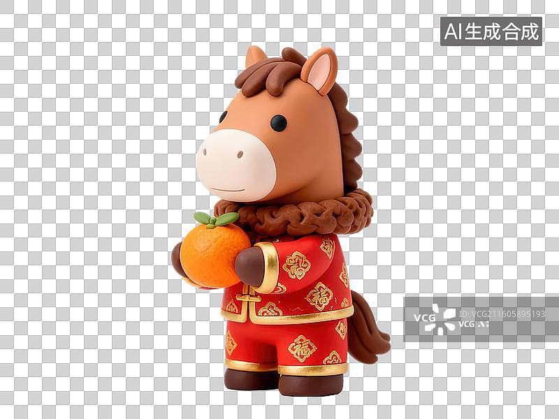 【AI数字艺术】穿红衣的马形玩偶图片素材