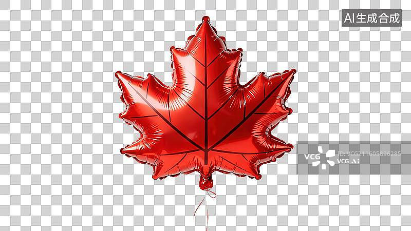 【AI数字艺术】红色枫叶形状气球图片素材