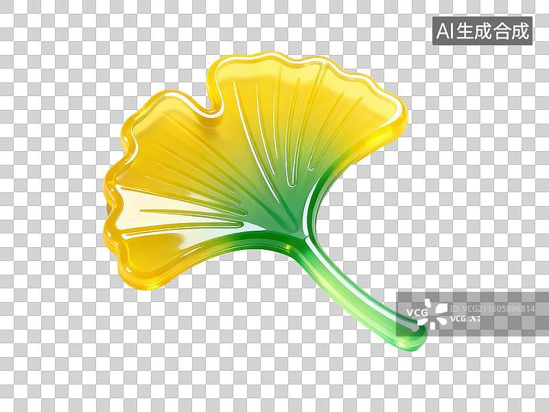 【AI数字艺术】银杏叶的渐变色彩图片素材