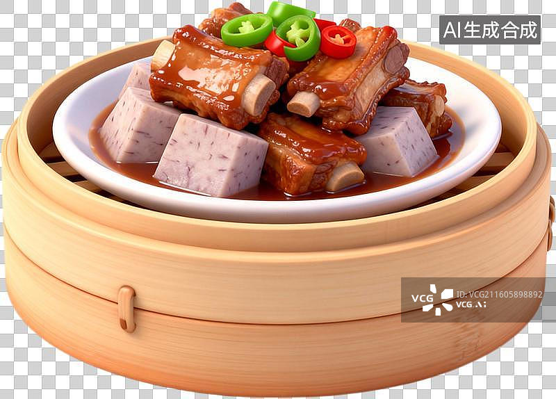 【AI数字艺术】卡通三维图形3D立体插画传统美食粤菜港式广式早茶点心美味小吃插画元素免抠图形图片素材