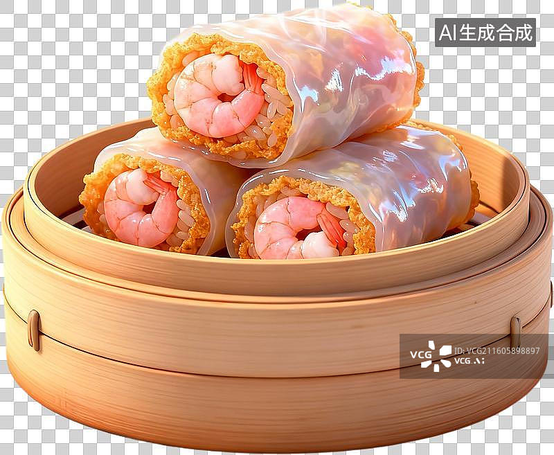 【AI数字艺术】卡通三维图形3D立体插画传统美食粤菜港式广式早茶点心美味小吃插画元素免抠图形图片素材