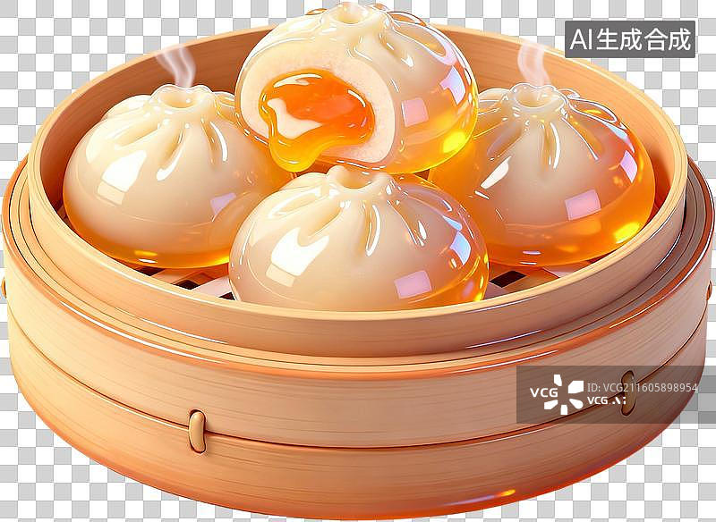 【AI数字艺术】卡通三维图形3D立体插画传统美食粤菜港式广式早茶点心美味小吃插画元素免抠图形图片素材