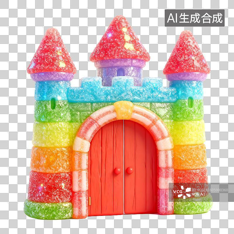 【AI数字艺术】色彩缤纷的软糖城堡图片素材