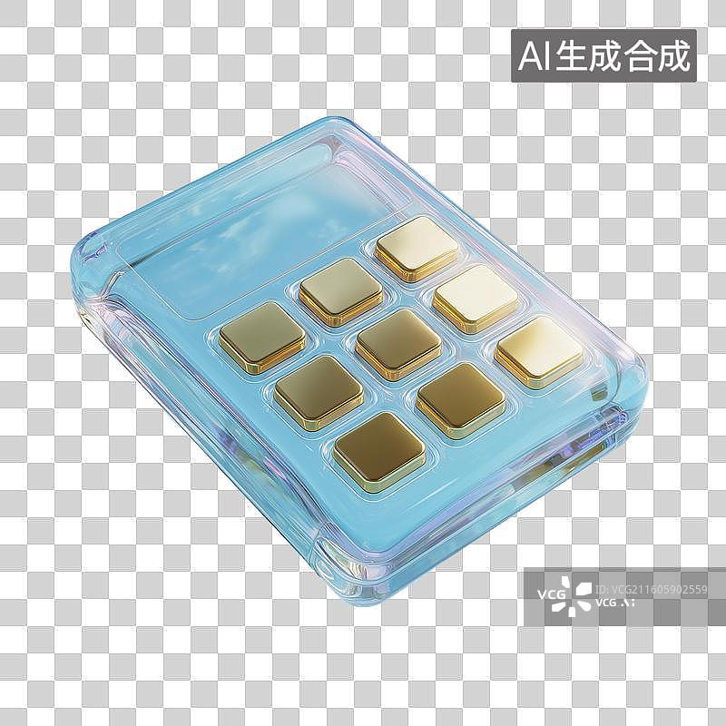【AI数字艺术】3D透明计算器图片素材