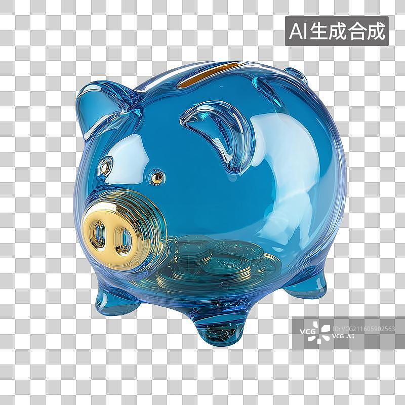 【AI数字艺术】3D透明储蓄罐图片素材