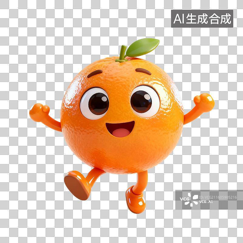 【AI数字艺术】3D渲染，拟人卡通水果，橙子，橘子，水果，沃柑，砂糖橘，春节新年，传统节日，免抠元素图片素材