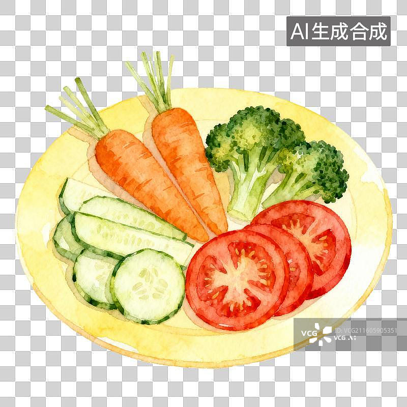 【AI数字艺术】免抠蔬菜插画图片素材