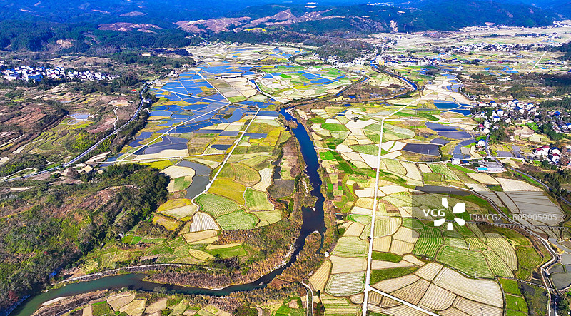 贵州锦屏花桥阡陌农田风光图片素材
