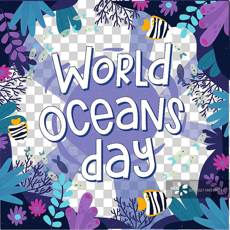 世界海洋日绘画风格图片素材