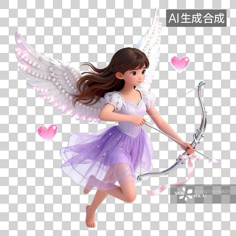 【AI数字艺术】丘比特3D-情人节图片素材
