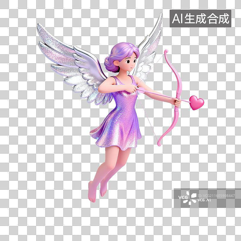 【AI数字艺术】丘比特3D-情人节图片素材