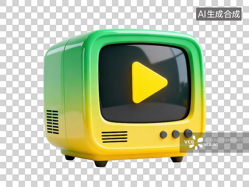 【AI数字艺术】复古风格彩色电视机图片素材