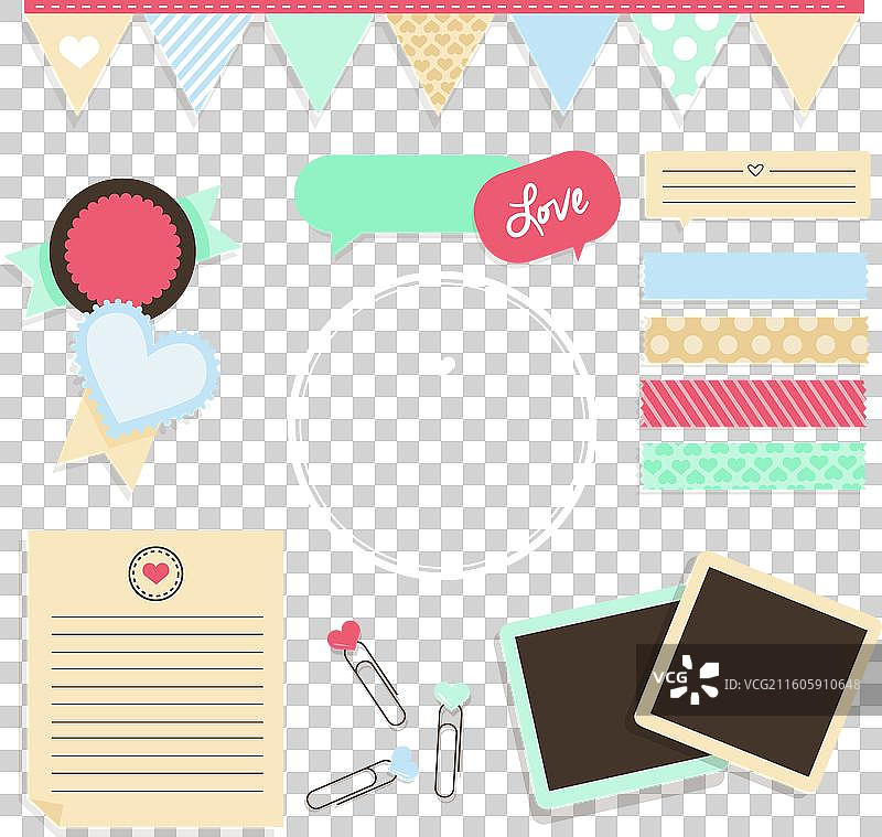 剪贴簿情人节元素图片素材