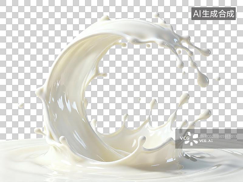 【AI数字艺术】牛奶飞溅的动态瞬间图片素材
