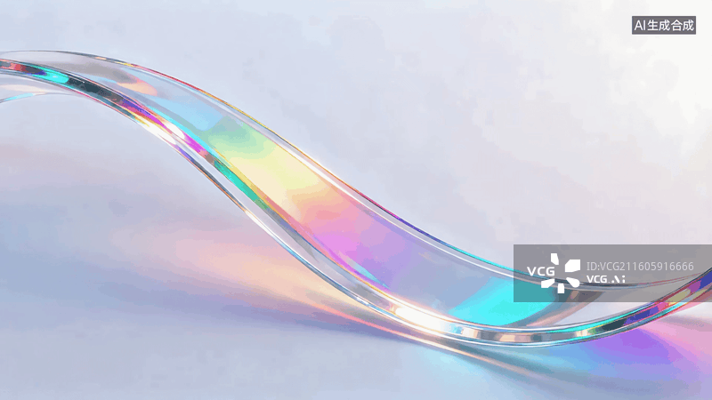 【AI数字艺术】彩虹光带流动光影艺术效果图片素材