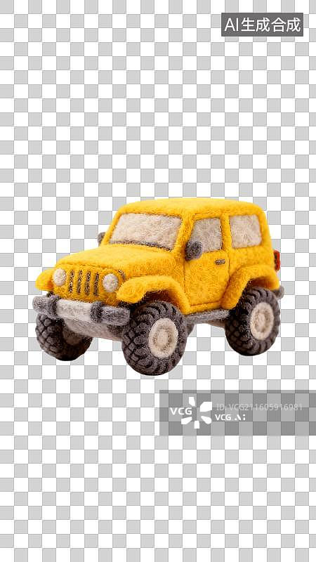 【AI数字艺术】手工编织橙色越野车模型图片素材