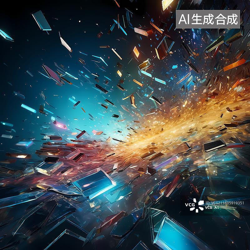 【AI数字艺术】元宇宙数字空间故障科技背景图片素材