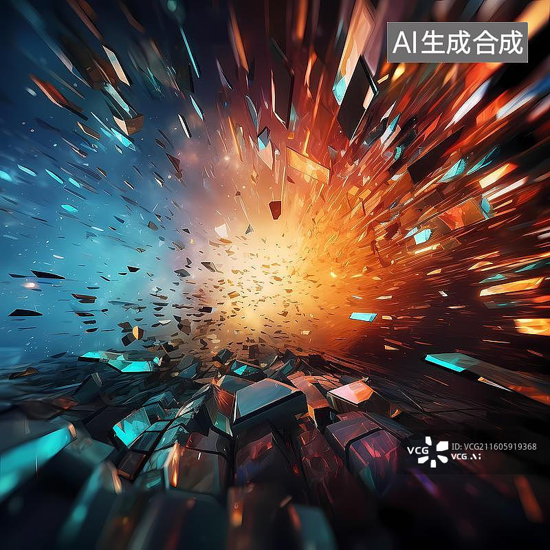 【AI数字艺术】元宇宙数字空间故障科技背景图片素材