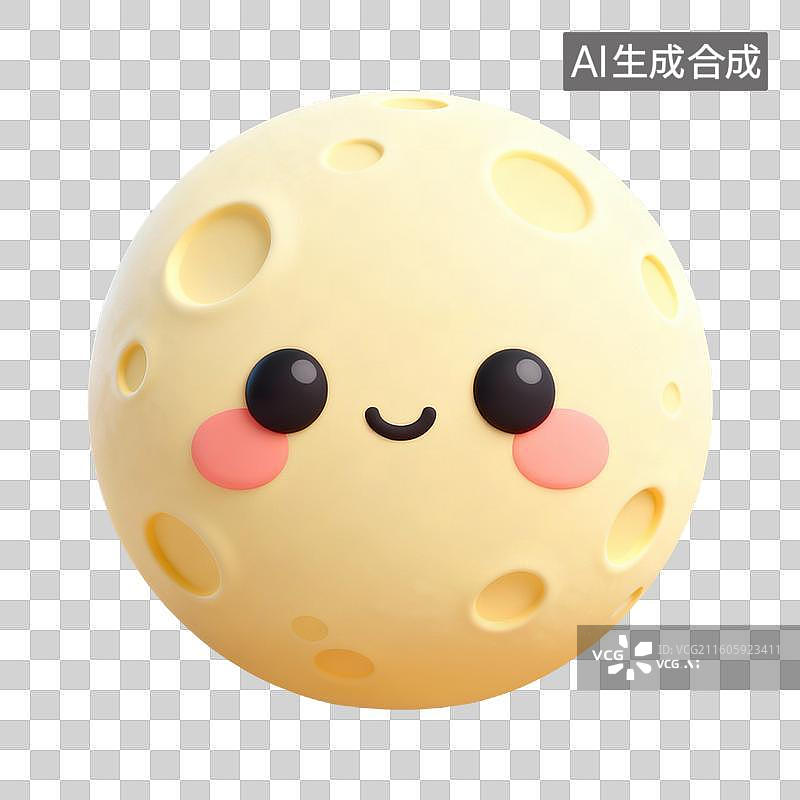 【AI数字艺术】3D拟物风格二十四节气秋天白露元素月亮月球中秋节广寒宫图片素材