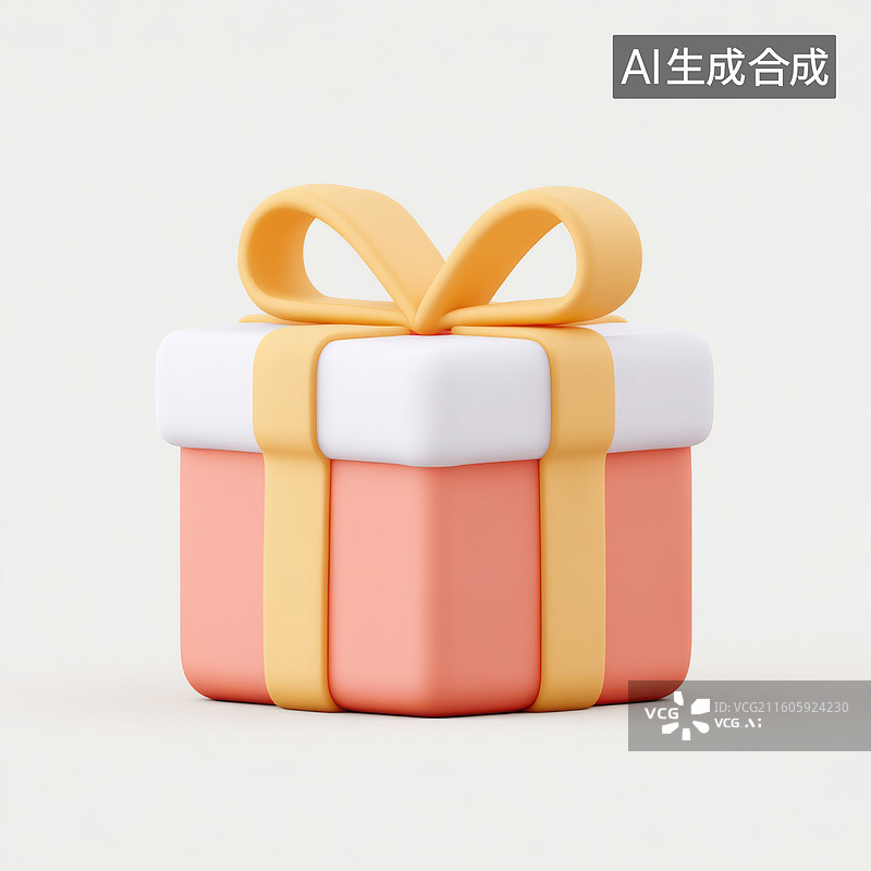 【AI数字艺术】橙色礼物盒图片素材