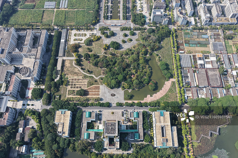 福建农林大学校园航拍中国地图植物园景观设计图片素材