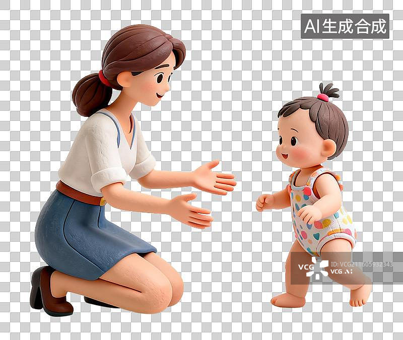 【AI数字艺术】婴儿学走路图片素材