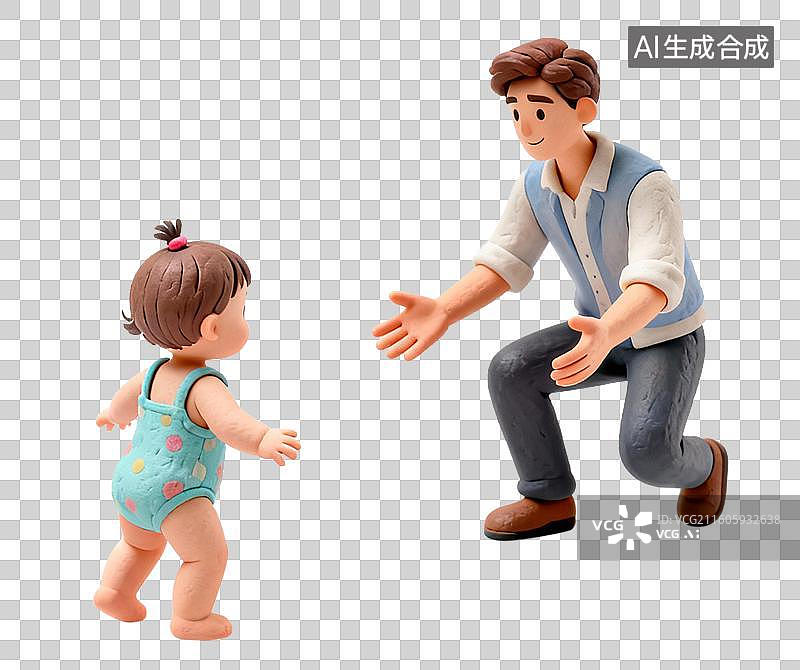 【AI数字艺术】女婴学走路图片素材