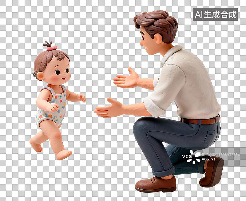 【AI数字艺术】女婴学走路图片素材