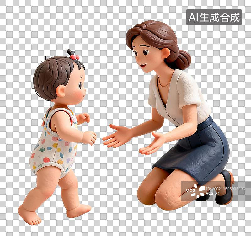 【AI数字艺术】女童学走路图片素材
