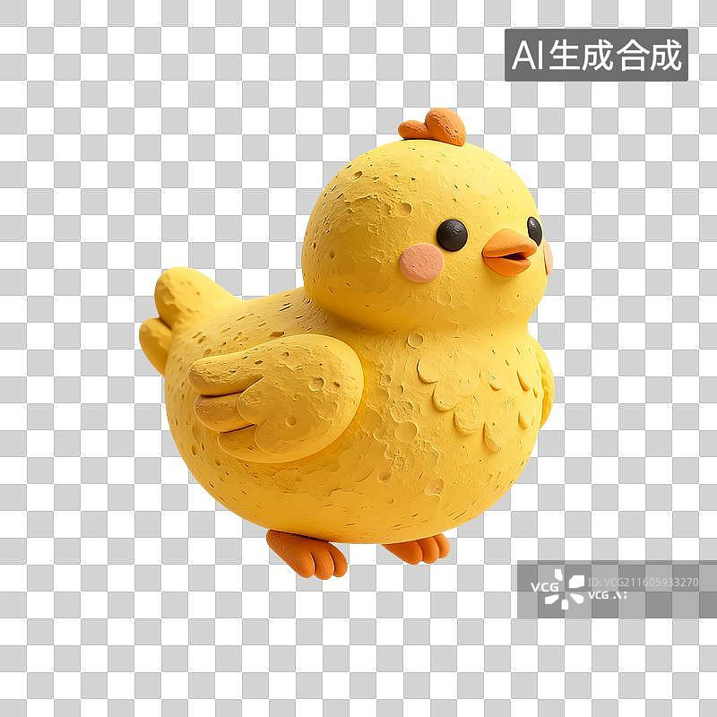 【AI数字艺术】3D渲染卡通动物，粘土风，鸡，小鸡，公鸡，雄鸡，大公鸡，鸡年，十二生肖，萌系，治愈系，免抠元素图片素材