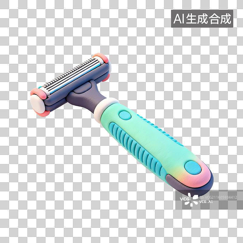 【AI数字艺术】卡通风格彩色剃须刀图片素材