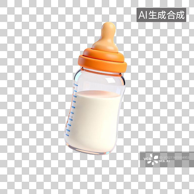 【AI数字艺术】装有牛奶的婴儿奶瓶图片素材
