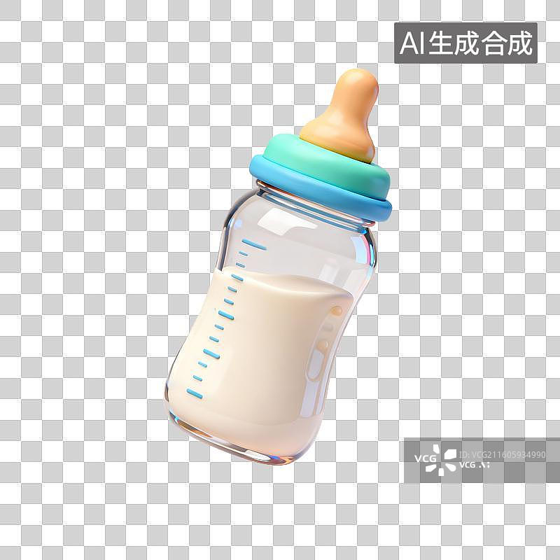 【AI数字艺术】装有牛奶的婴儿奶瓶图片素材