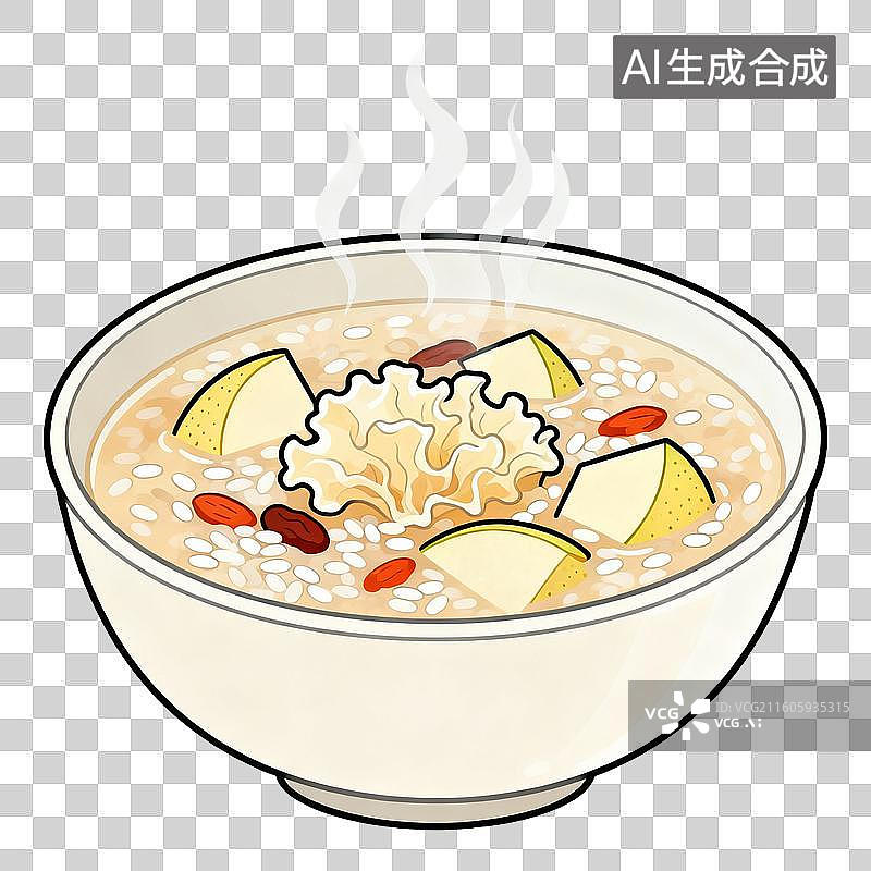 【AI数字艺术】一碗热气腾腾的养生粥图片素材