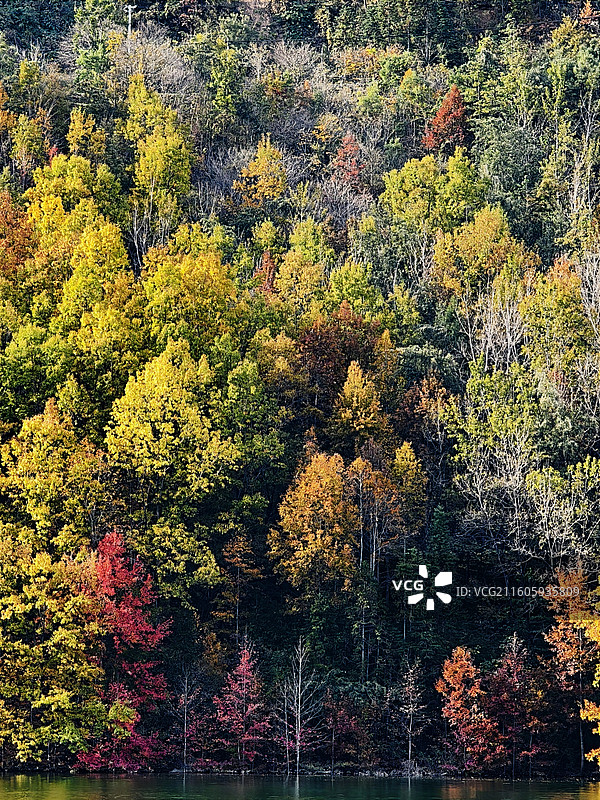 五彩斑斓的广元白龙湖图片素材