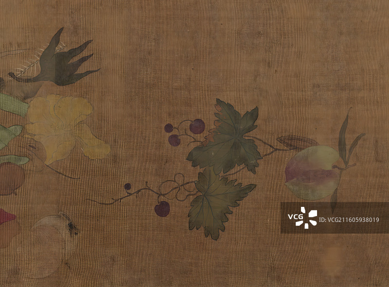 清代，绘画艺术品，花果草虫图册图片素材