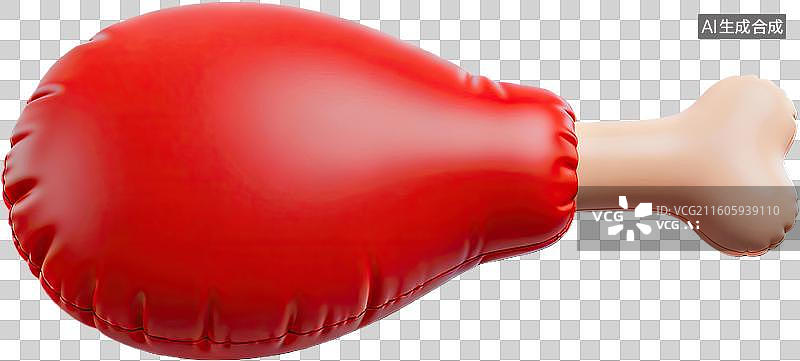 【AI数字艺术】红色充气鸡腿玩具特写图片素材