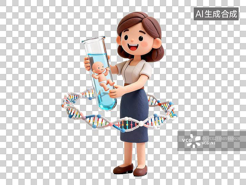 【AI数字艺术】基因工程与人类胚胎的插画图片素材