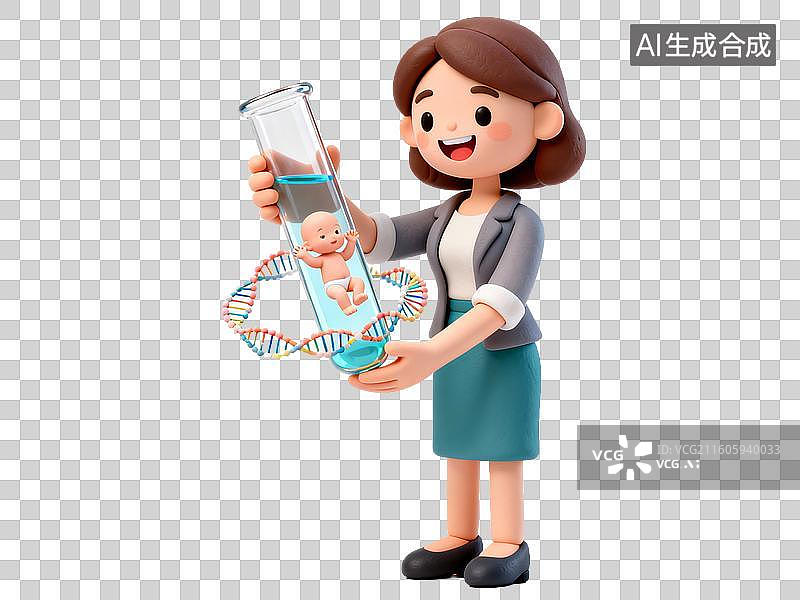 【AI数字艺术】基因工程与人类胚胎的插画图片素材